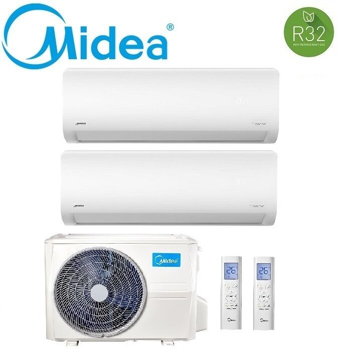 Midea Climatizzatore Condizionatore Dual Split Inverter Midea Xtreme R-32 9000+9000 Btu 9+9 Con M2og-14hfn8-Q Wi-Fi Incluso New