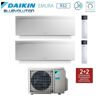 Climatizzatore Condizionatore Daikin Dual Split Inverter Serie 3 Ftxj R-32 Emura Iii Bianco Bluevolution 12000+18000 Con 2mxm50n9 Wi-Fi Incluso - New -12+18