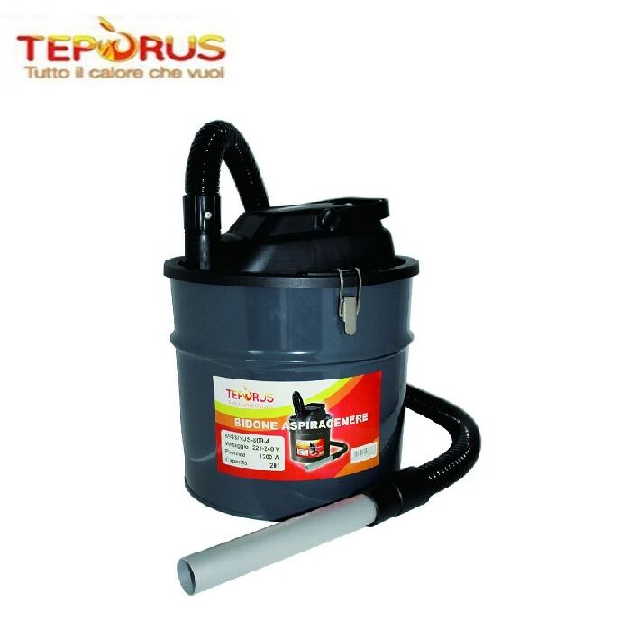 Teporus Bidone Aspiracenere Aspirapolvere Teporus Mod. Fuocovivo 20 Lt 1200 W