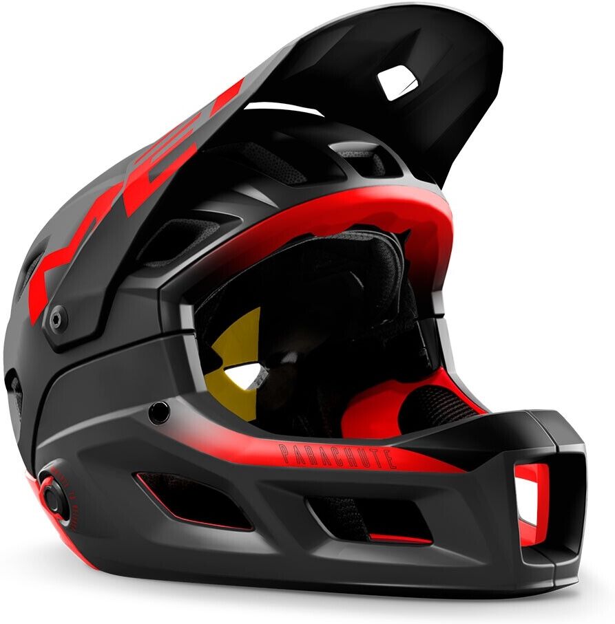 casco met parachute mcr mips nero rosso opaco lucido 3hm120 nr2