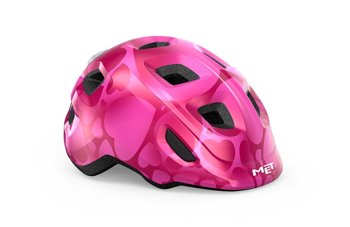 Casco MET Hooray mips rosa cuori lucido 3HM145 PH1