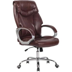 Sediadaufficio Poltrona ufficio KIMI, ampio schienale ergonomico con imbottitura doppia e braccioli, in pelle color bordeaux