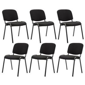Hjh Lotto di 6 sedie per sala conferenze MOBY BASE, colore nero con gambe nere
