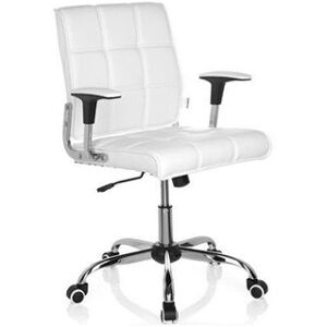 Hjh Sedia ufficio ESTEBAN, base in alluminio, elegante design in pelle color bianco