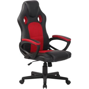 Sediadaufficio Sedia Gaming MONTMELO, design auto sportiva, colore nero e rosso