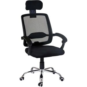 Sediadaufficio Sedia ergonomica DUNA, soostegno lombare, struttura in acciaio, colore nero