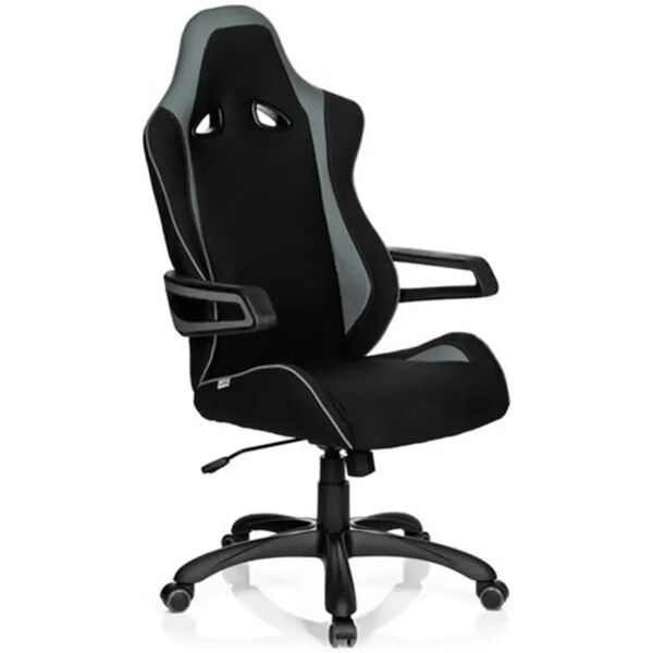 hjh sedia gaming per pc modello racer pro ii, spettacolare design sportivo, omologata per 8h giornaliere, in nero e grigio