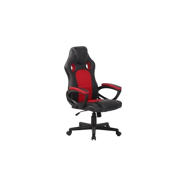 sediadaufficio sedia gaming montmelo, design auto sportiva, colore nero e rosso