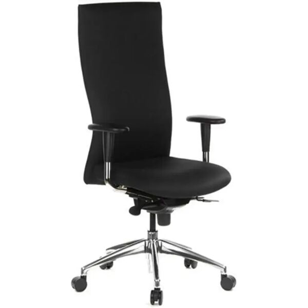 hjh sedia ergonomica movitec, sedile e braccioli regolabili, schienale alto, uso 8 ore, in nero