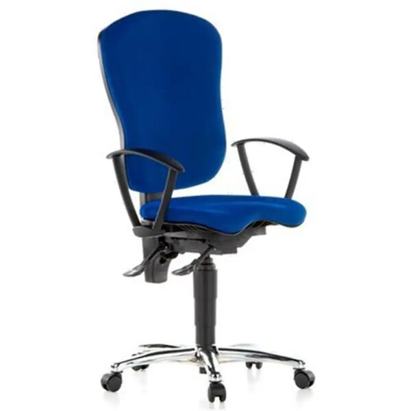 hjh sedia ergonomica erice, omologata per 8 ore d'uso, con marchio qualità lga, topstar, in colore blu