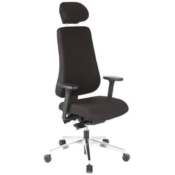 hjh sedia ergonomica pro-tec 400, omologata per 8h uso, 100% regolabile con braccioli, in nero
