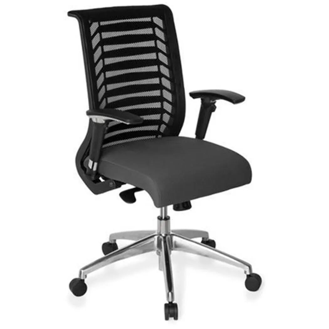 hjh sedia ergonomica avatar pro, con schienale in rete e comodo sedile in tessuto, regolabile, in grigio/nero