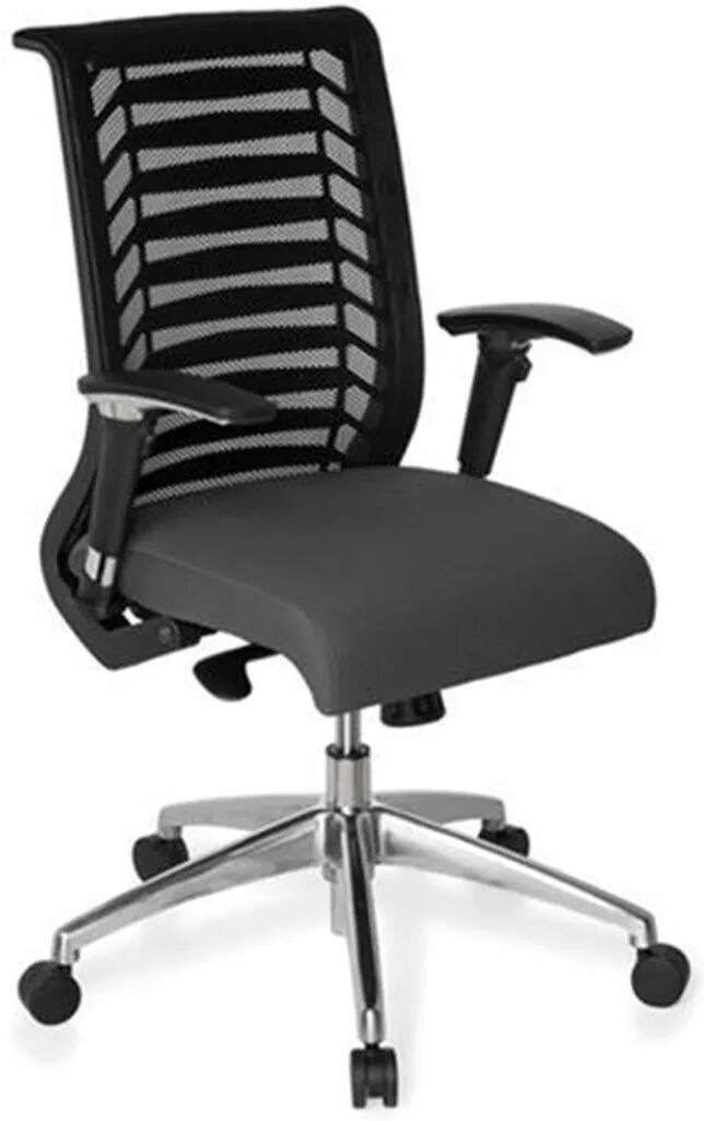 Hjh Sedia ergonomica AVATAR PRO, con schienale in rete e comodo sedile in tessuto, regolabile, in grigio/nero