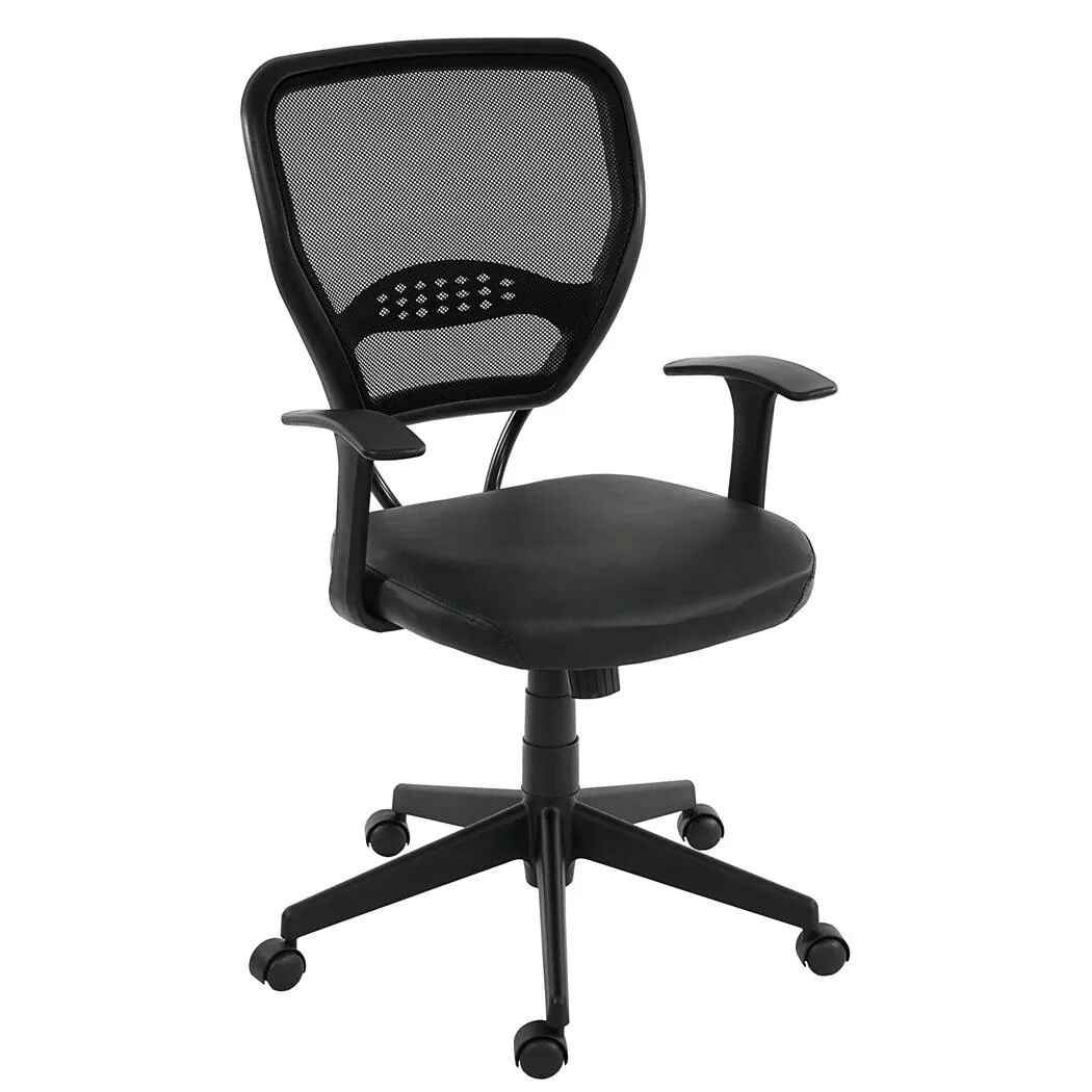 Sediadaufficio Sedia XXL per ufficio modello TENOYA BASE con braccioli, con sedile ergonomico imbottito, schienale in rete, colore nero