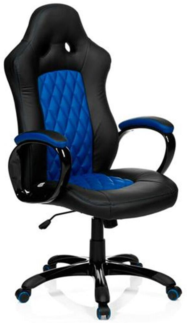 Hjh Sedia Gaming RACER EXECUTIVE, design sportivo, rivestimento in pelle, colori nero e blu Hjh Sedia Gaming RACER EXECUTIVE, design sportivo, rivestimento in pelle, colori nero e blu