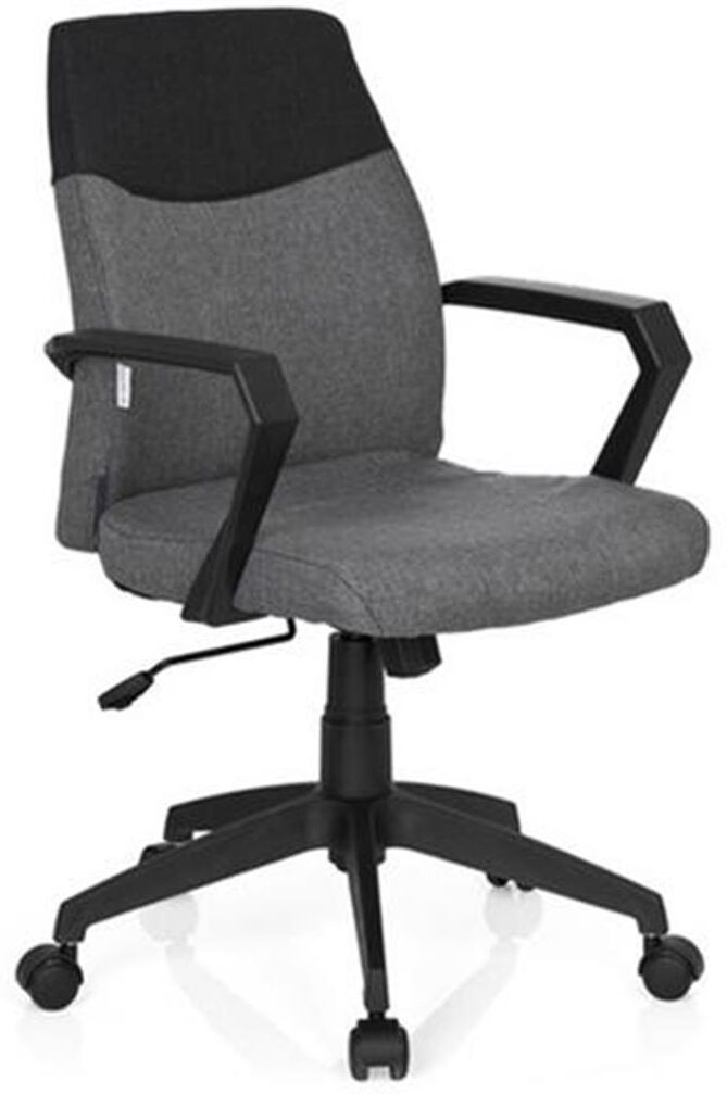Hjh Sedia da ufficio COLONIAL, elegante design con schienale bicolore, in tessuto color grigio Hjh Sedia da ufficio COLONIAL, elegante design con schienale bicolore, in tessuto color grigio