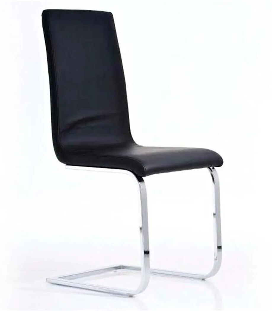 Sediadaufficio Sedia per Ospiti e Sala d'attesa TORIA, ergonomica, design minimalista, in metallo e pelle color nero Sediadaufficio Sedia per Ospiti e Sala d'attesa TORIA, ergonomica, design minimalista, in metallo e pelle color nero