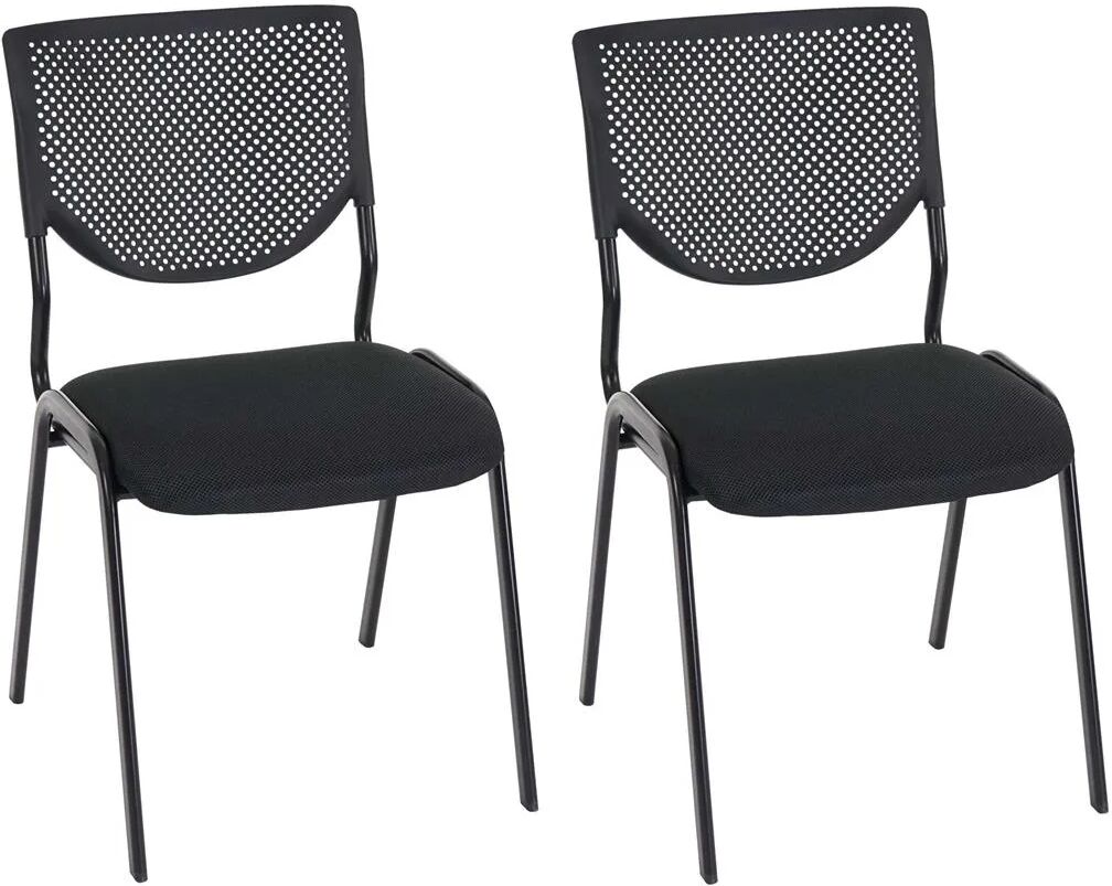 Sediadaufficio Lotto di 2 Sedie per Conferenze e Riunioni NAPOLI, comode e versatili, struttura in metallo, in nero e gambe nere Sediadaufficio Lotto di 2 Sedie per Conferenze e Riunioni NAPOLI, comode e versatili, struttura in metallo, in nero e gambe nere