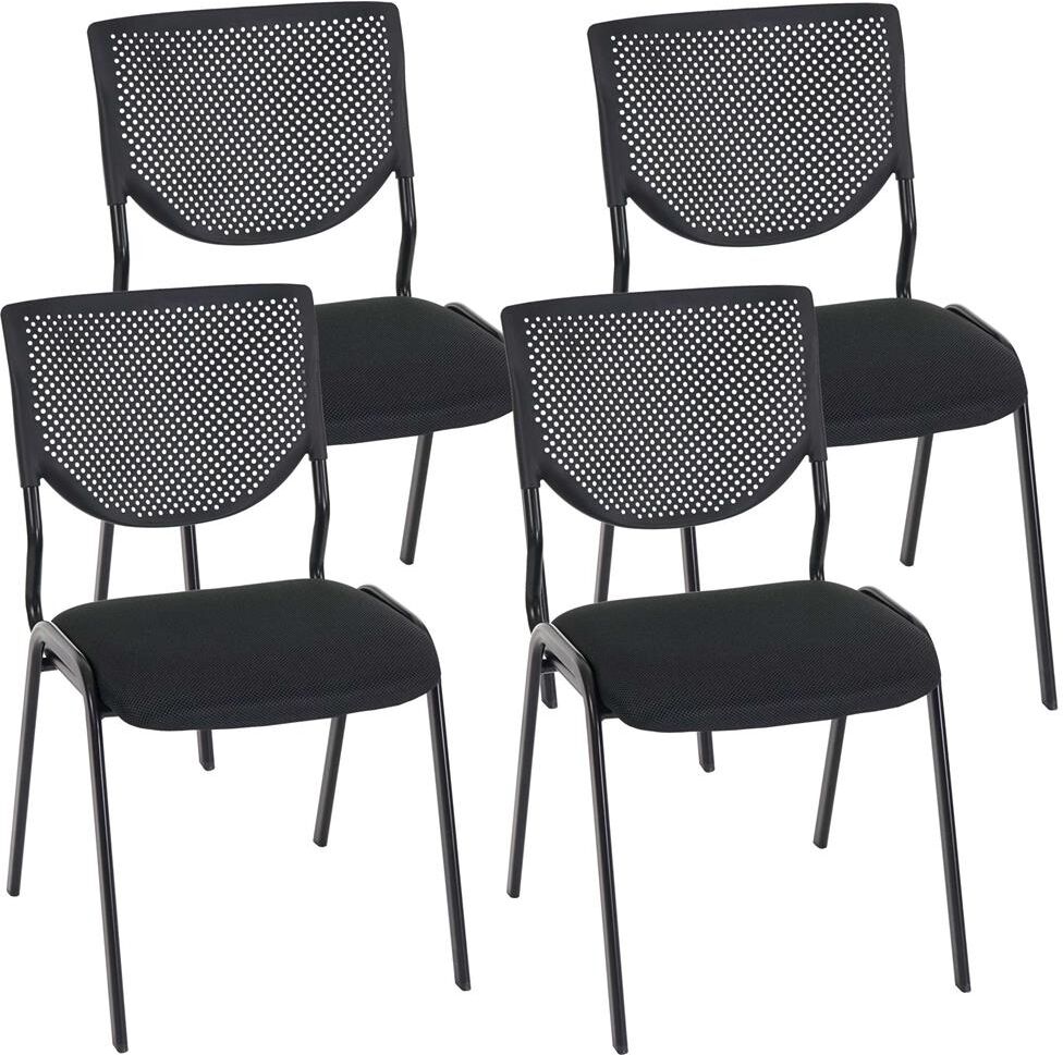 Sediadaufficio Lotto di 4 Sedie per Conferenze e Riunioni NAPOLI, comode e versatili, struttura in metallo, in nero e gambe nere Sediadaufficio Lotto di 4 Sedie per Conferenze e Riunioni NAPOLI, comode e versatili, struttura in metallo, in nero e gambe nere