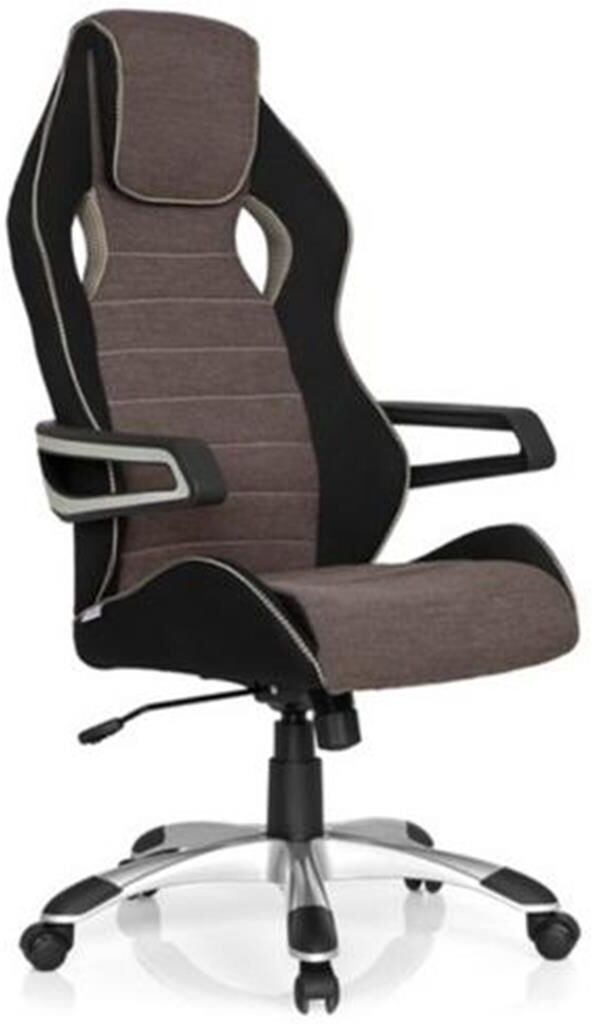 Hjh Sedia Gaming per PC DAKAR II, design sportivo con poggiatesta imbottito e braccioli integrati, in nero/grigio Hjh Sedia Gaming per PC DAKAR II, design sportivo con poggiatesta imbottito e braccioli integrati, in nero/grigio