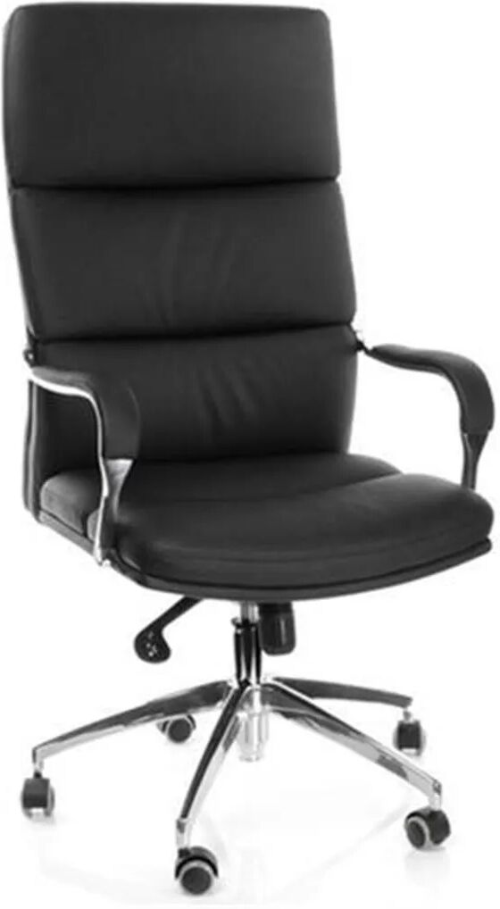 Hjh Sedia ufficio BRUNELLO 20, ottimo design, in pelle, base cromata, in nero Hjh Sedia ufficio BRUNELLO 20, ottimo design, in pelle, base cromata, in nero