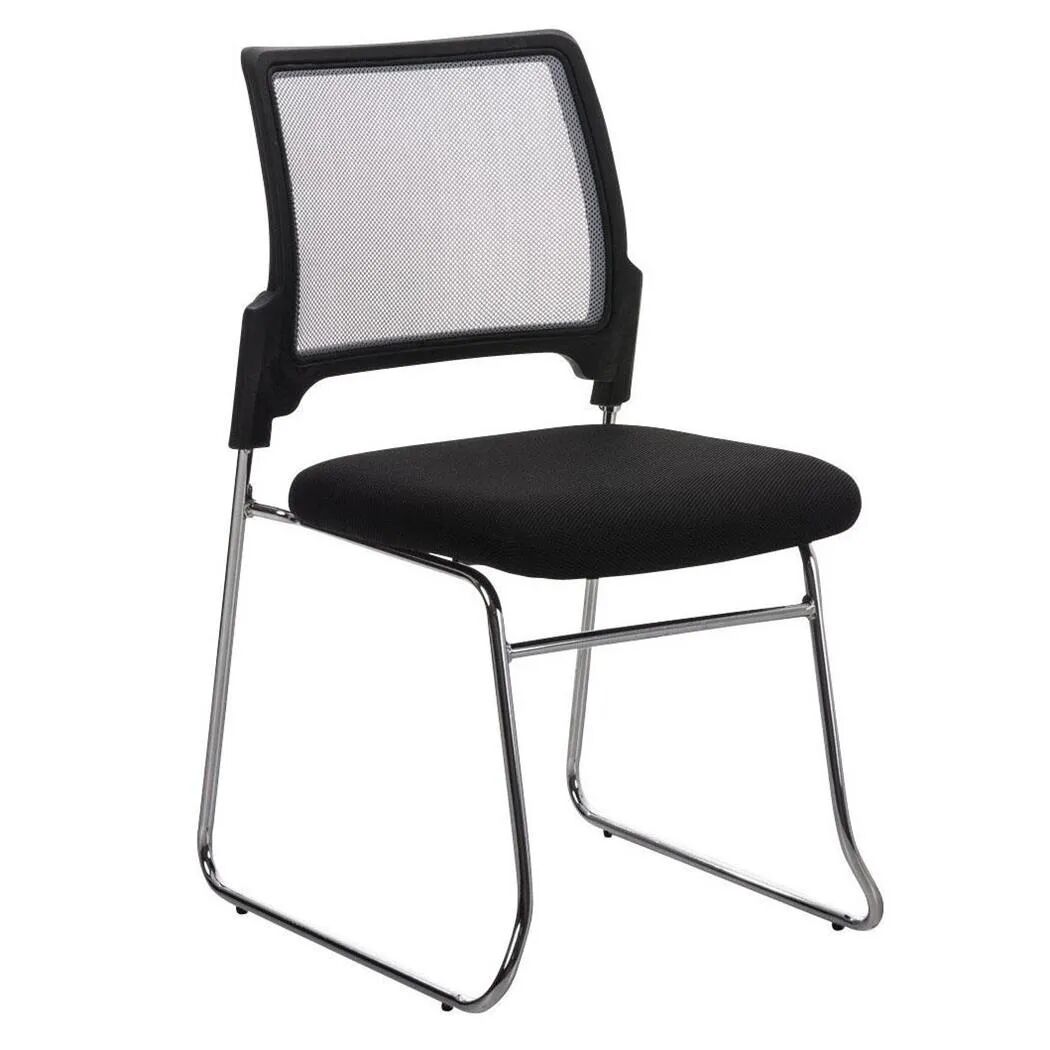 Sediadaufficio Sedia per conferenze e riunioni CRANTON, sedile imbottito e schienale in rete, struttura in metallo, colore grigio/nero