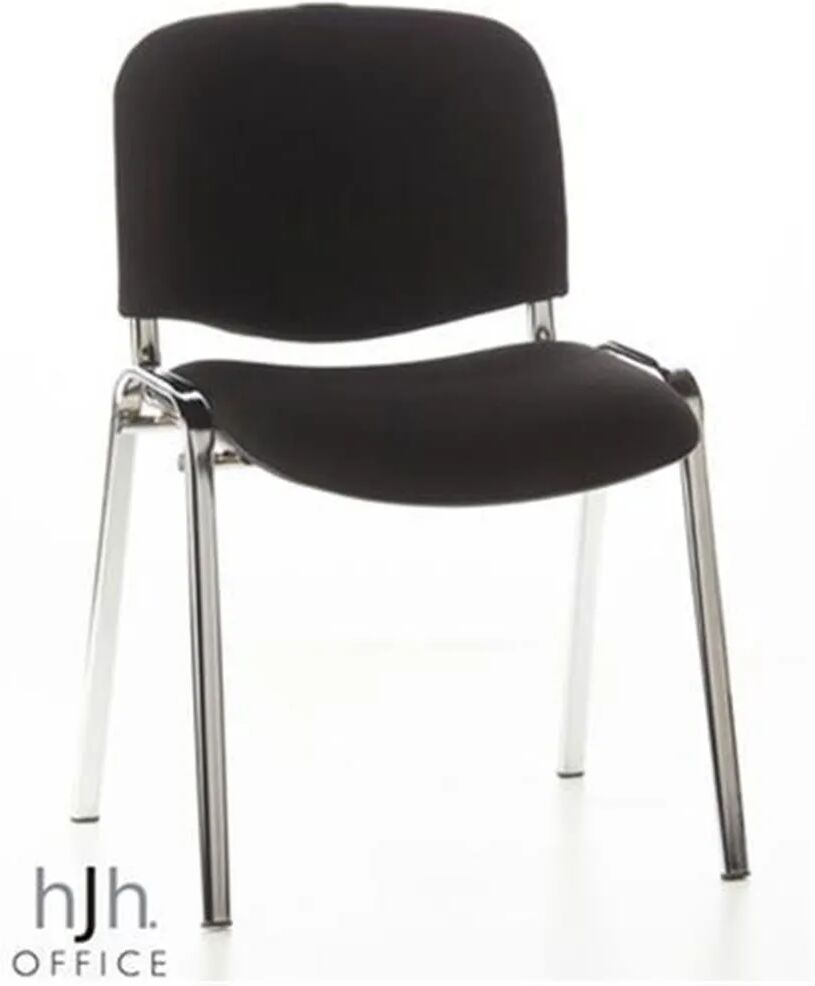 Hjh Sedia per sala conferenze MOBY, economica, comoda e resistente, in nero e gambe cromate Hjh Sedia per sala conferenze MOBY, economica, comoda e resistente, in nero e gambe cromate