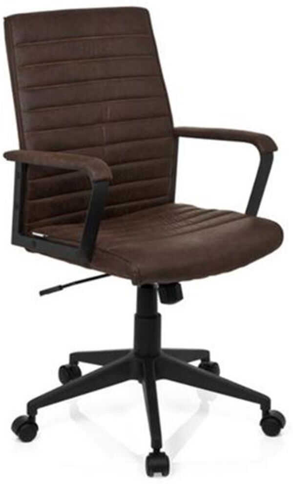 Hjh Sedia da ufficio TAVIRA, stile vintage, in pelle marrone Hjh Sedia da ufficio TAVIRA, stile vintage, in pelle marrone