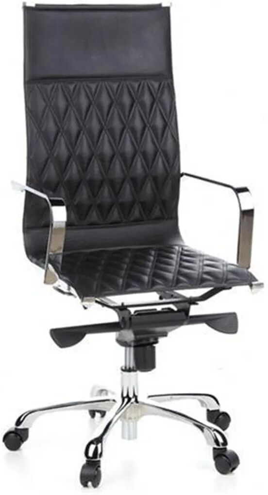 Hjh Sedia di design MODENA, rivestimento in vera pelle, braccioli cromati, elegante, nero Hjh Sedia di design MODENA, rivestimento in vera pelle, braccioli cromati, elegante, nero