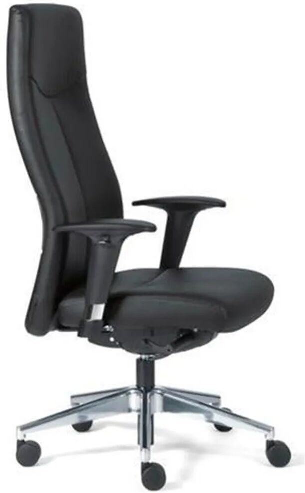 Hjh Poltrona presidenziale ROVO XL, forma anatomica, regolabile, in vera pelle di colore nero Hjh Poltrona presidenziale ROVO XL, forma anatomica, regolabile, in vera pelle di colore nero