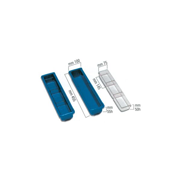 Gima divisorio per cassetto con tre scomparti ricambio per carrelli farmacia plastica
