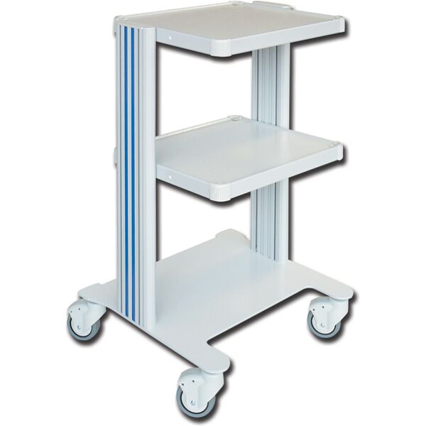 Gima Carrello Easy con tre, quattro o cinque ripiani in alluminio e ABS con ruote da 80 mm e freno