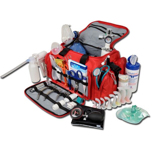 Gima Borsa Emergenza 5 kit pronto soccorso completo con bombola ossigeno e accessori inclusi