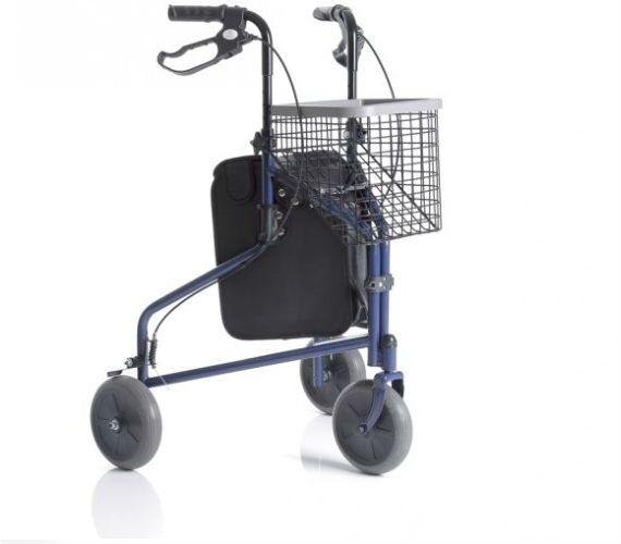 Mopedia Rollator Pieghevole in Acciaio Verniciato - 3 Ruote con Cestino - Cryo