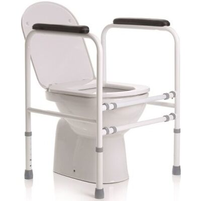 Supporto per WC in acciaio regolabile con imbottitura Supporto per WC in acciaio regolabile con imbottitura