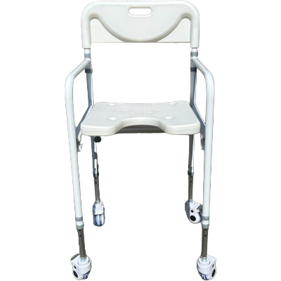 Vari Sedia da Doccia Pieghevole Bianca con Ruote e Freni - Sedia da Doccia Vari Sedia da Doccia Pieghevole Bianca con Ruote e Freni - Sedia da Doccia