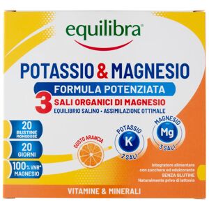 Equilibra ®- 9 confezioni da 20 bustine monodose Potassio & Magnesio 3 Formula Potenziata