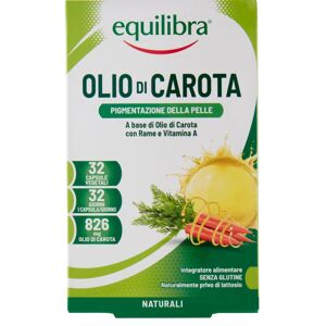 Equilibra ®- 9 confezioni da 32 capsule vegetali Olio Di Carota Integratore Alimentare Per Benessere della Pelle