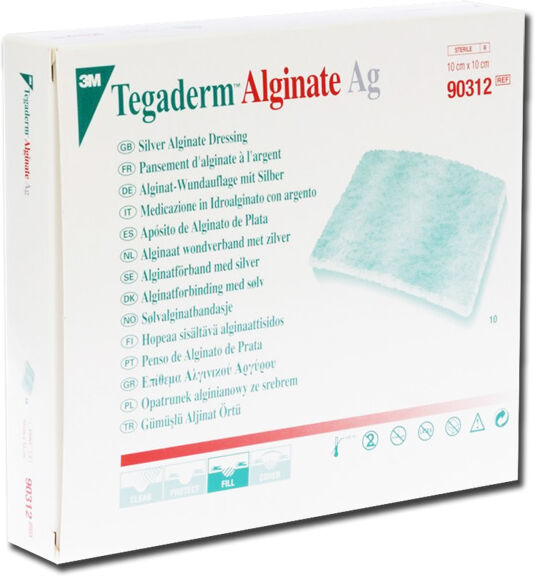 Gima Tegaderm 3M Alginate Ag - 10 X 10 Cm - Argento