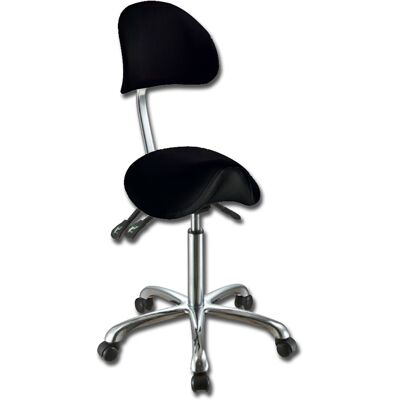 Gima sgabello ergonomico con seduta a sella, schienale regolabile, tre leve, nero, altezza 62-78 cm Gima sgabello ergonomico con seduta a sella, schienale regolabile, tre leve, nero, altezza 62-78 cm
