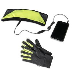 Celly Kit auricolari+fascia+guanti Sport Stereo Band Gloves Giallo
