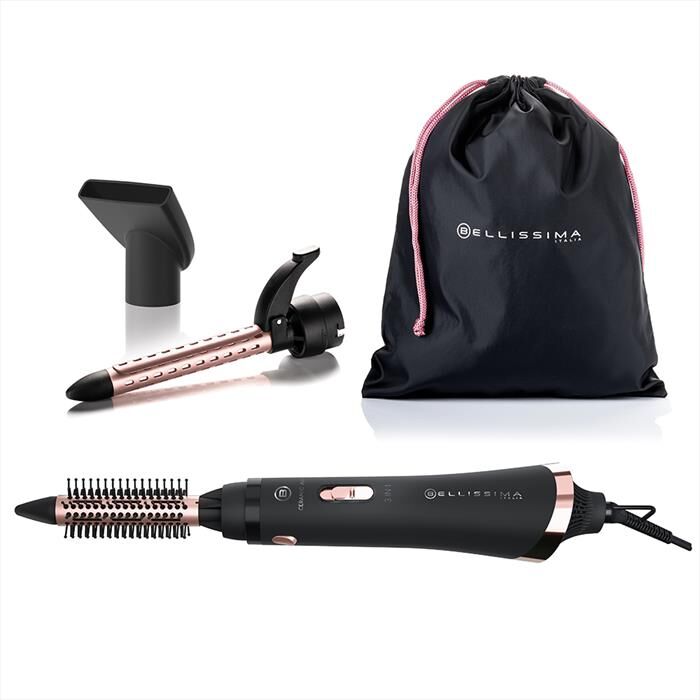 imetec modellatore ad aria ceramic air 3 in 1-nero, rosa