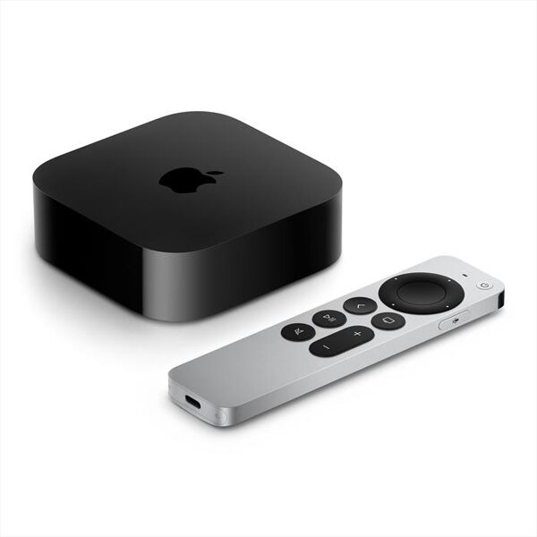 apple tv 4k wi-fi + ethernet con 128gb di archiviazione-nero, argento