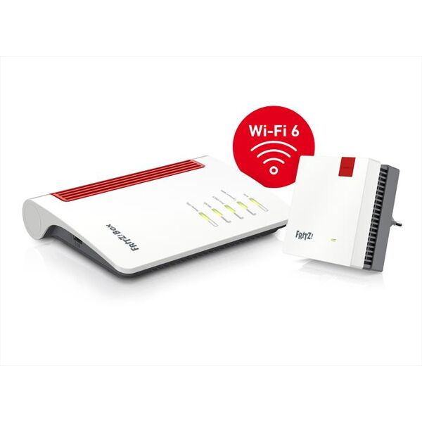 fritz! modem-router mesh-set wifi6 7530ax+1200ax-bianco