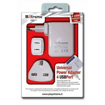 Xtreme 45571 Caricatore USB - Caricatore da viaggio universale con 4 porte Xtreme 45571 Caricatore USB - Caricatore da viaggio universale con 4 porte