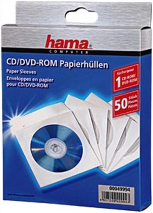 hama 50 bustine per cd/dvd-bianco