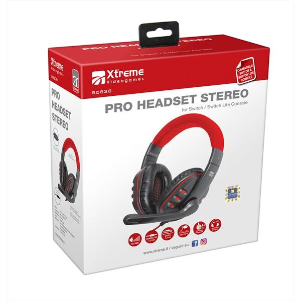 xtreme pro headset stereo-nero/rosso