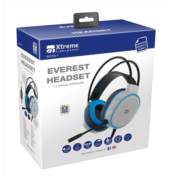 xtreme everest headset 7.1 ps5-bianco/blu