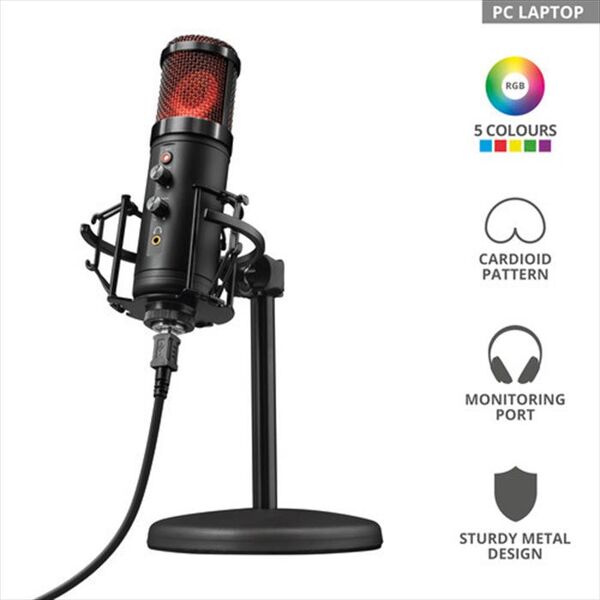 trust gxt256 exxo streaming microphone-black rgb