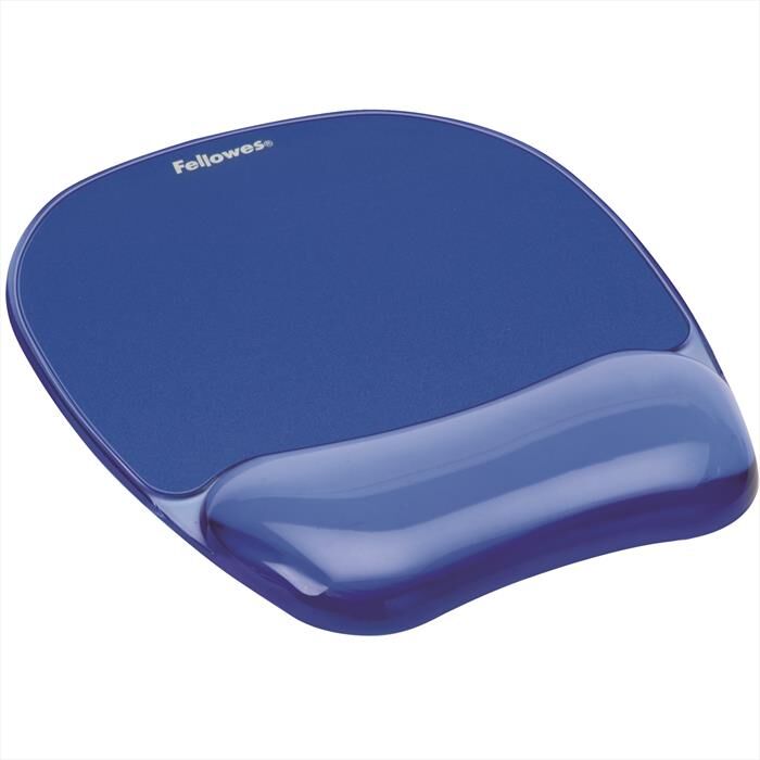 fellowes mouse pad con poggiapolsi in gel crystal-blu